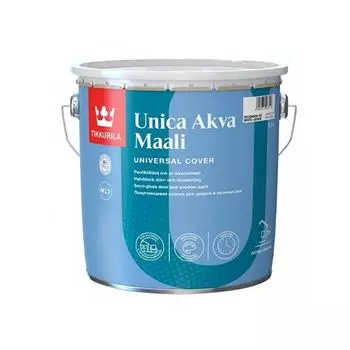 Краска для окон и дверей Tikkurila Unica Akva Maali полуглянцевая база С 2,7 л