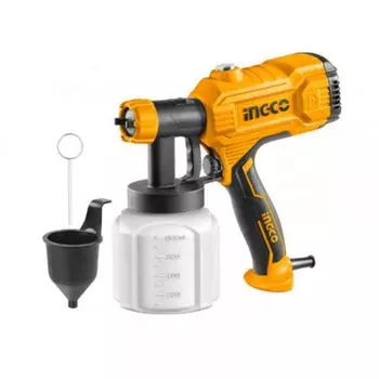 Краскопульт INGCO INDUSTRIAL 450Вт, 380мл/мин, 800мл, 0,6/0,8мм, 50din/sec, +оснастка SPG3508
