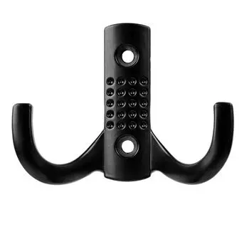 Крючок вешалка №10 полимер-черный, 2-рожковый