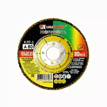 Круг лепестковый торцевой КЛТ 125х22 Р 80