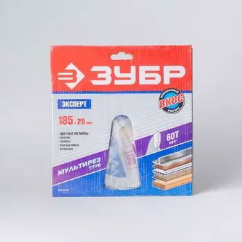 Круг пильный по алюминию, ламинату, пластику, ДСП 185х20х60Т, ЗУБР
