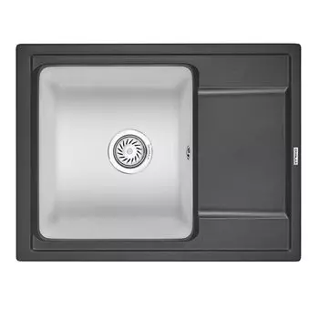 Кухонная мойка Granula Hibrid HI-65 черный-арктик
