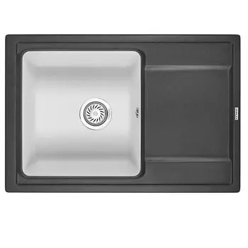 Кухонная мойка Granula Hibrid HI-74 черный-арктик