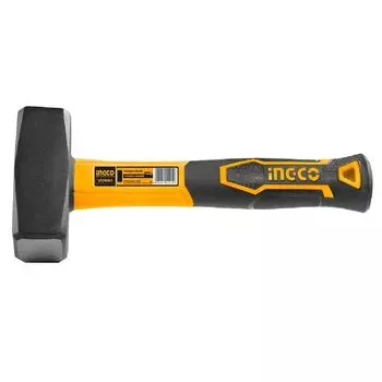 Кувалда кованная Ingco 1,5 кг, стеклопластиковая обрезиненная ручка