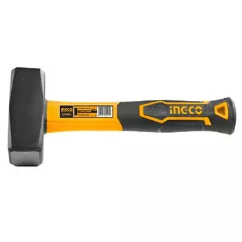 Кувалда кованная Ingco 1 кг, стеклопластиковая обрезиненная ручка