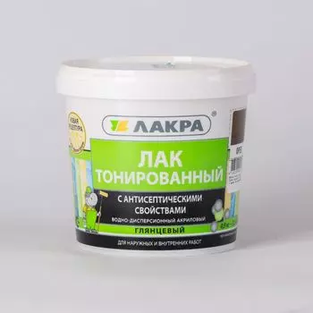 Лак в/д Лакра, тонированный, Орех (0,9 кг)