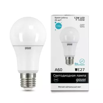 Лампа Gauss LED Elementary A60 12W E27 холодный свет 4100K