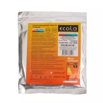 Лента светодиодная Ecola 60Led 14,4W RGB IP20 3 м, 10 мм