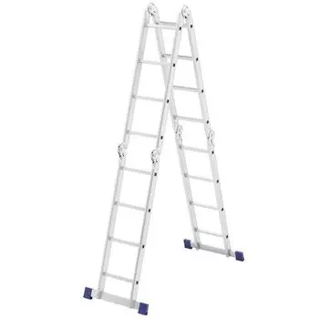 Лестница алюминиевая шарнирная, 4х4 Сибртех