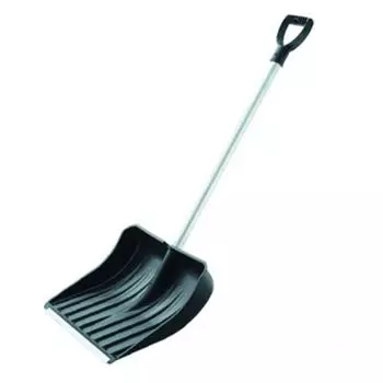 Лопата снеговая 510х410 мм алюминиевый черенок, морозостойкий пластик