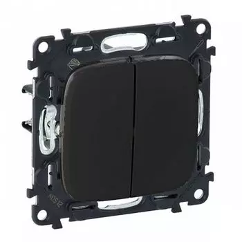 Механизм переключателя Legrand Valena Allure 2-клавишный безвинт зажимы антрацит