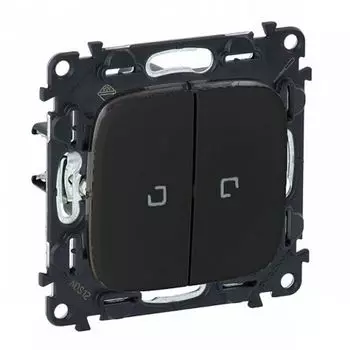 Механизм переключателя Legrand Valena Allure 2-клавишный с подсветкой безвинт зажимы антрацит