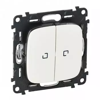 Механизм переключателя Legrand Valena Allure 2-клавишный с подсветкой безвинт зажимы белый