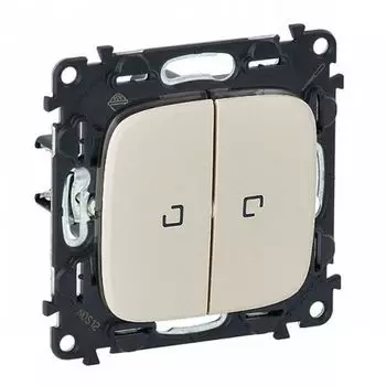 Механизм переключателя Legrand Valena Allure 2-клавишный с подсветкой безвинт зажимы слоновая кость