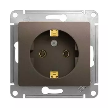 Механизм розетки 1-м Glossa с заземл. шоколад SchE GSL000843