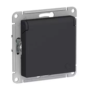 Механизм розетки 1-м СП 16А карбон SchE ATN001046 Atlas Design