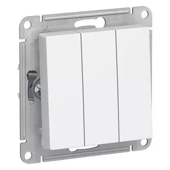 Механизм выключателя 3-клавишный белый Schneider Atlas Design