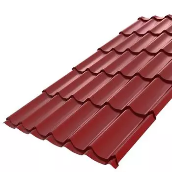 Металлочерепица Ламонтерра (Монтеррей) 2,95х1,19 (ПЭ-3005-0,45 мм) красное вино