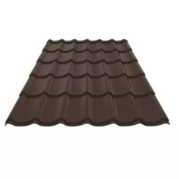 Металлочерепица Монтеррей х1,19 (Viking MP Е-8017-0,5) коричневый шоколад