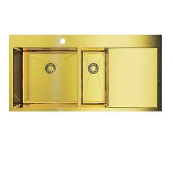 Мойка кухонная Omoikiri Akisame 100-2-LG-L (4973089) светлое золото