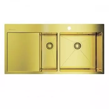 Мойка кухонная Omoikiri Akisame 100-2-LG-R (4973090) светлое золото