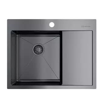 Мойка кухонная Omoikiri Akisame 65-GM-L (4973097) вороненая сталь