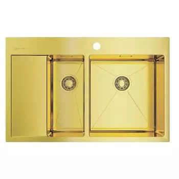 Мойка кухонная Omoikiri Akisame 78-2-LG-R (4973088) светлое золото