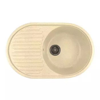 Мойка ML-GM16 овальная с крылом, бежевая (328), 455х720х180мм