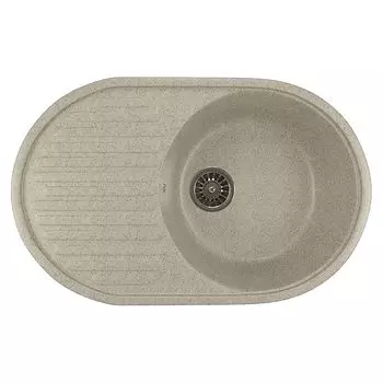 Мойка ML-GM16 овальная с крылом, серая (310), 450*720*180мм