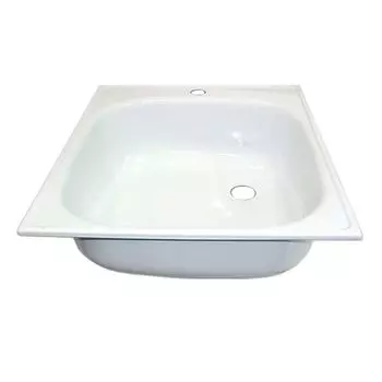 Мойка стальная эмал. белая 450х505мм с кронштейнами МСВЦ.К (Лысьва)