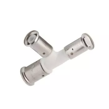 МП-Пресс Тройник Henco 26х20х20 белый ПВДФ