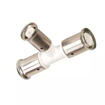 МП-Пресс Тройник Henco уменьшенный в центре 26x16x26 белый ПВДФ