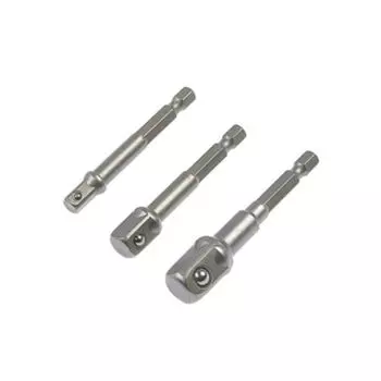 Набор адаптеров для торцевых головок Tundra сталь CrV, 1/2 x 75, 3/8 и 1/4" х 65 мм, 3 шт