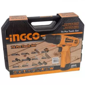 Набор инструментов c шуруповертом INGCO HKTHP10761