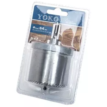Набор кольцевых пил по дереву 26-64, глубина 42мм Yoko