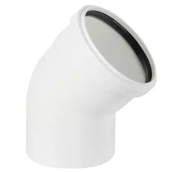 Отвод канализационный 110х45гр бесшумная Дигор Люкс белый