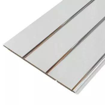 Панель стеновая ПВХ П-24 Софитто 3 полосы серебро 0,24х3 м