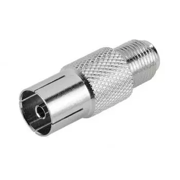 Переходник F гнездо-TV гнездо (металл) 1 шт. в блистере