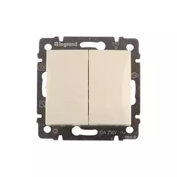 Переключатель двухклавишный на два направления слоновая кость Valena Legrand