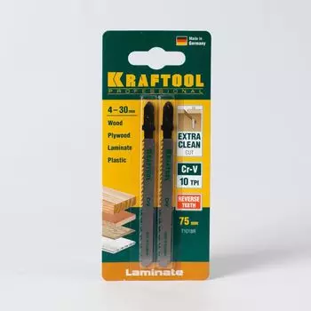 Полотно д/электролобзика по дереву шаг 2,5мм, 75 мм, 2шт, KRAFTOOL