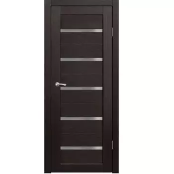 Полотно дверное остекленное Бьянка (стекло чёрное Лакобель) СИНЕРЖИ венге ПВХ, ПДО 700х2000мм