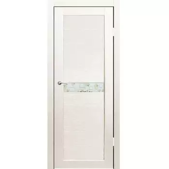 Полотно дверное остекленное Примо фотопечать №1 СИНЕРЖИ дуб молочный ПВХ, ПДО 800х2000мм