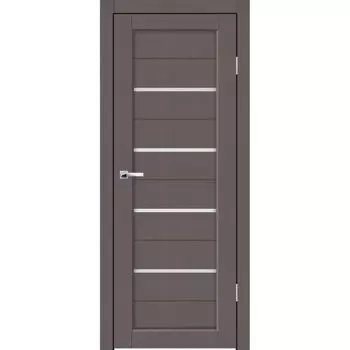 Полотно дверное Синержи Лада, Сатин серый, Вельвет Смоки, ПДО 900х2000мм