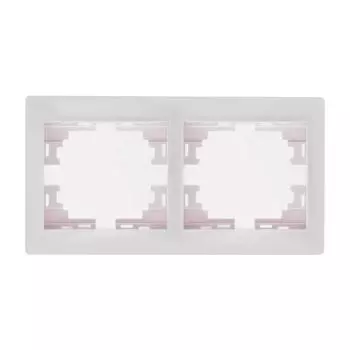 Рамка 2-местная белая горизонтальная МИРА LEZARD