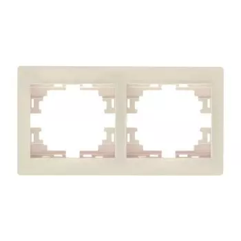 Рамка 2-местная бежевая горизонтальная МИРА LEZARD