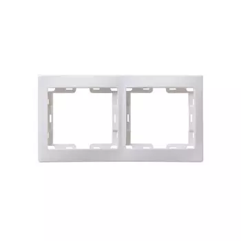 Рамка 2-местная горизонтальная КВАРТА (белый)