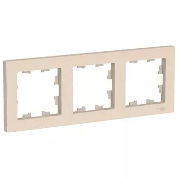 Рамка 3-местная бежевая Schneider Atlas Design