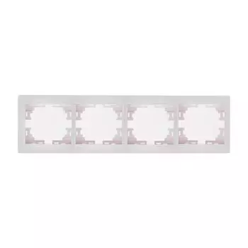 Рамка 4-местная белая горизонтальная МИРА LEZARD