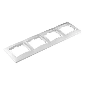 Рамка 4-местная белая горизонтальная СП Севиль