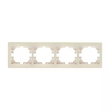 Рамка 4-местная бежевая горизонтальная МИРА LEZARD